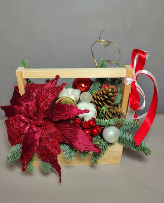 Букет "Русская зима" из нобилиса и сухоцветов.