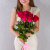 Букет из 7 розовых роз с крупным бутоном 60 см. арт. 36400