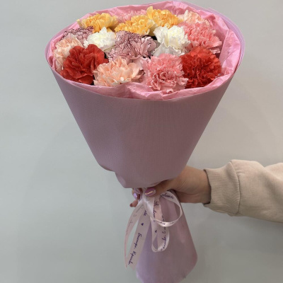 Букет из 15 цветных сортовых диантусов N 47542