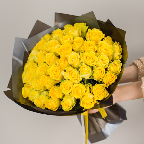 Букет из 51 желтой розы Кения арт. 28448-Ж